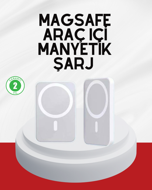 tekno Şık Tasarımlı MagSafe Araç Telefon Tutucu Type-C Girişli 2026