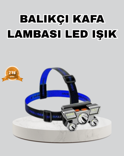 tekno Outdoor ve Gece Balıkçılığı İçin LED Kafa Lambası – USB Şarjlı, 60° Ayarlanabili