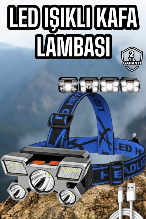 tekno Balıkçı Kafa Lambası Led Işık 4 Farklı Mod Esnek ve Ayarlanabilir 2026