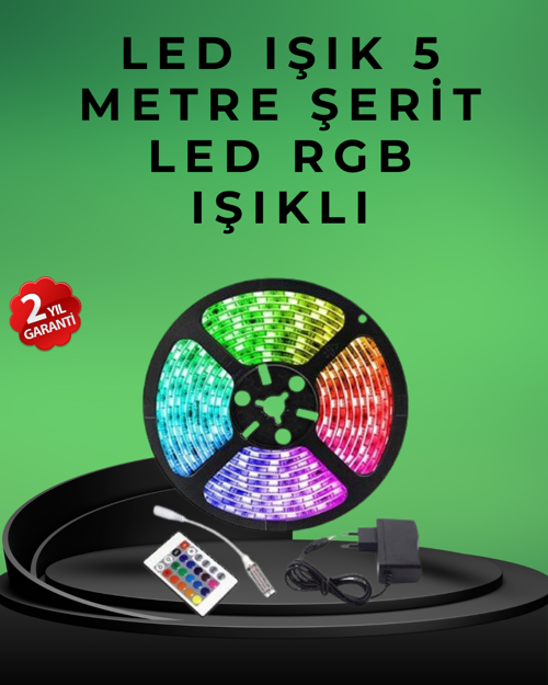 tekno Pratik Kurulumlu 5 Metre Kumandalı Şerit LED 2026