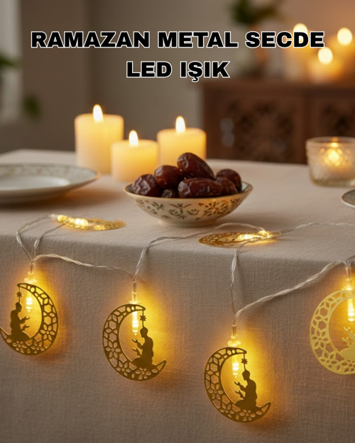 tekno Ramazan Temalı Ay İçinde Secde Eden Adam LED Peri Işığı 2026