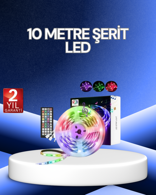 tekno 10 Metre Smart Şerit Led Bluetooth Telefon Kontrollü USB Enerjili 2026