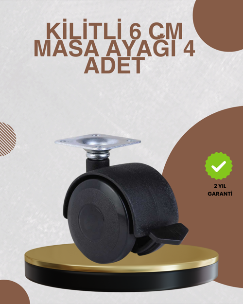 tekno Kilitli Mobilya Ayağı 6 cm 4’lü Set Zemin Korumalı 2026