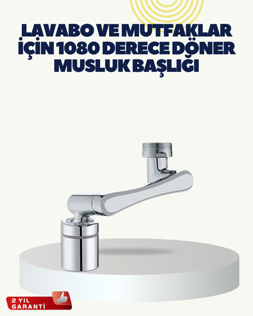 tekno Çok Yönlü Dönebilen Musluk Başlığı 2 Fonksiyonlu Su Akışı 2026