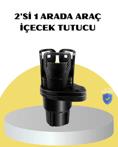 Tekno Araç İkili Bardak Tutucu Ayarlanabilir Genişlik 360° Döner Sistem 2026