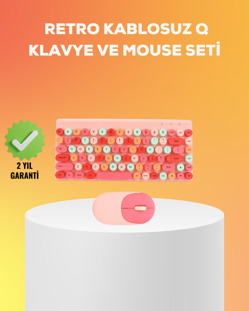 tekno Renkli Retro Tuş Takımlı Klavye – 3 Cihaz Bağlantısı, Medya Kısayol Tuşları 2026
