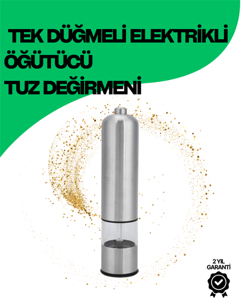 tekno Şeffaf Hazneli Elektrikli Tuz Karabiber Öğütücü Pilli Taşınabilir Mutfak Aleti 2026