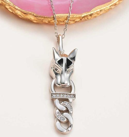 925 Ayar ​Gümüş Kaplan Figürlü Kadın Kolye