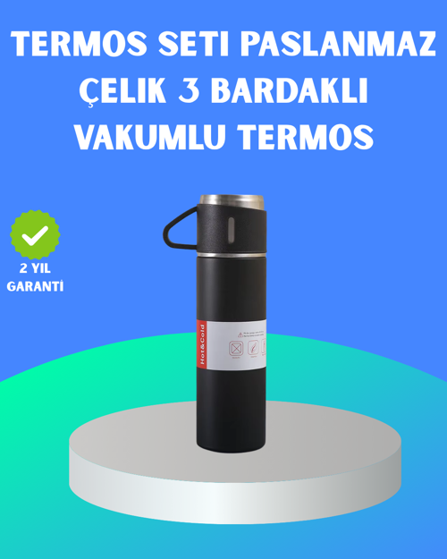tekno 304 Çelik Termos Seti | 2 Bardaklı, 500 ml, Uzun Süre Isı Koruma 2026