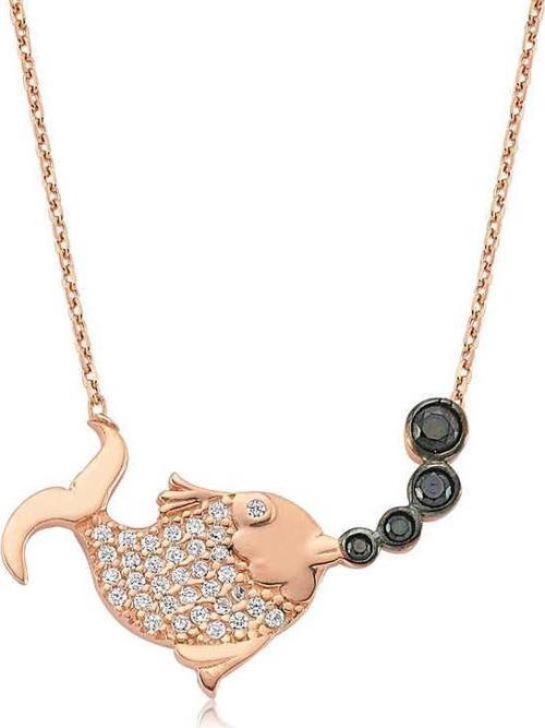 925 Ayar Gümüş Balık Kadın Kolye