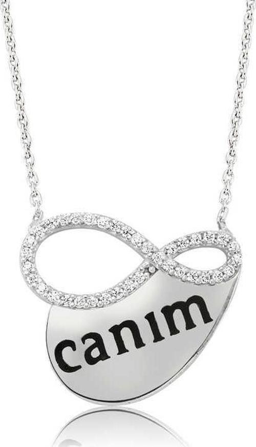 925 Ayar Gümüş Canım Yazılı Sonsuzluk Kolye
