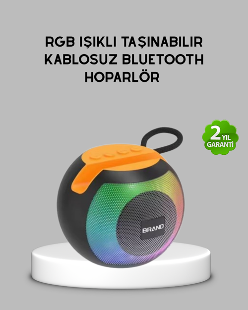 tekno Bluetooth 5.0 Hoparlör – RGB Işıklı, Güçlü Bas ve 360° Surround Ses 2026