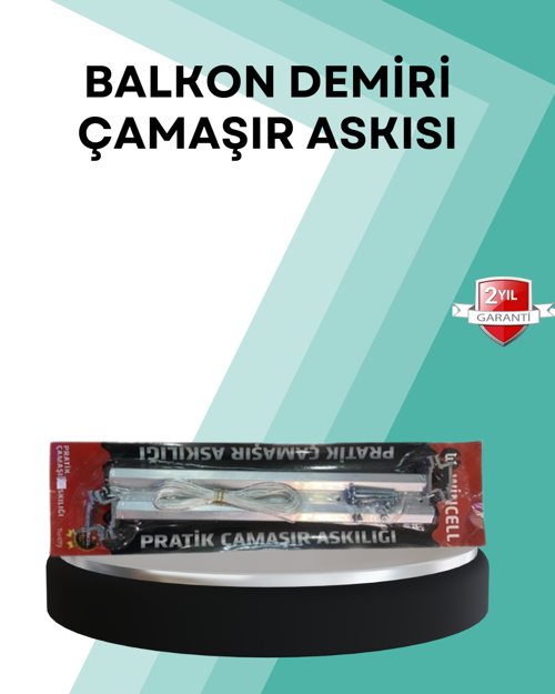 tekno Kare Küpeşte Uyumlu Balkon Çamaşır Askısı 25x60 cm Beyaz Pratik 2026