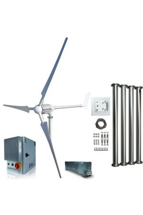 Set İ-2000W 48V Rüzgar Türbini + Wind Pro Şarj Kontrol Cihazı + Direk Seti iSTA-BREEZE