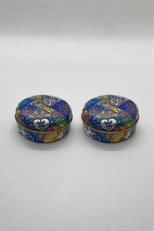 2'li Set Mandala Serisi Teneke Mum 100 Gr - Kavun Kokulu