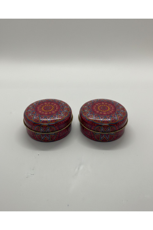2'li Set Mandala Serisi Teneke Mum 100 Gr - Tarçın Kokulu