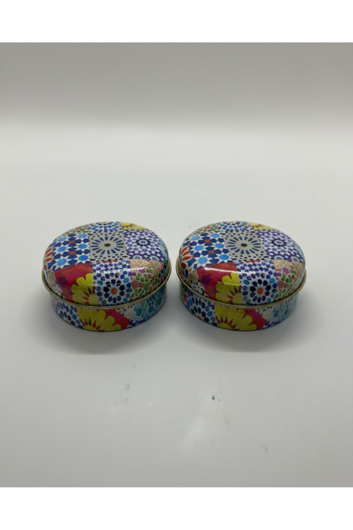 2'li Set Mandala Serisi Teneke Mum 100 Gr - Tarçın Kokulu