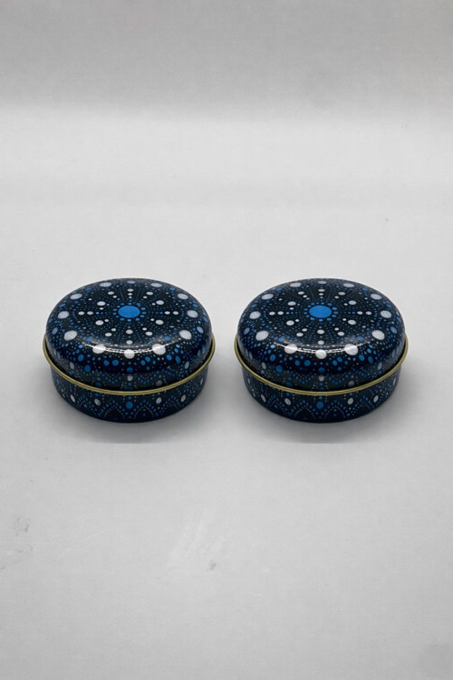 2'li Set Mandala Serisi Teneke Mum 100 Gr - Vanilya Kokulu