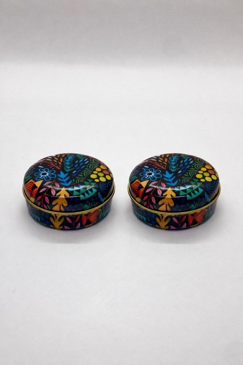 2'li Set Mandala Serisi Teneke Mum 100 Gr - Vanilya Kokulu