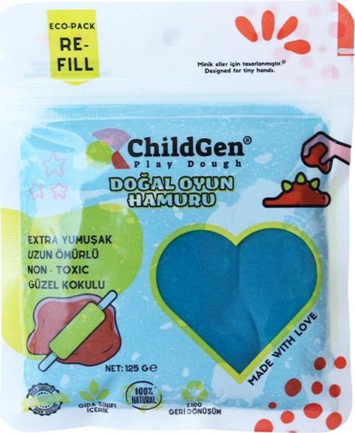 Doğal Oyun Hamuru - Mavi - Vakumlu Kartuş Paket - (Ecopack - Refill)