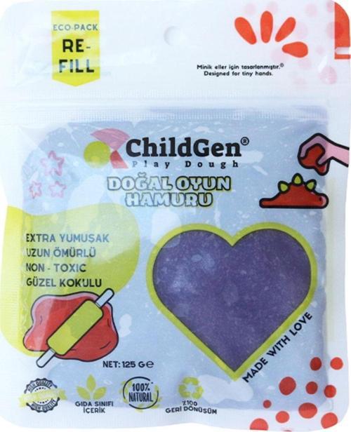 Doğal Oyun Hamuru - Mor - Vakumlu Kartuş Paket - (Ecopack - Refill)