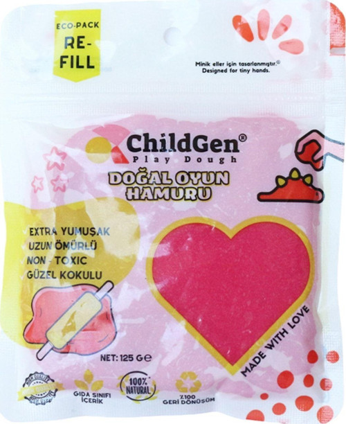 Doğal Oyun Hamuru - Pembe - Vakumlu Kartuş Paket - (Ecopack - Refill)