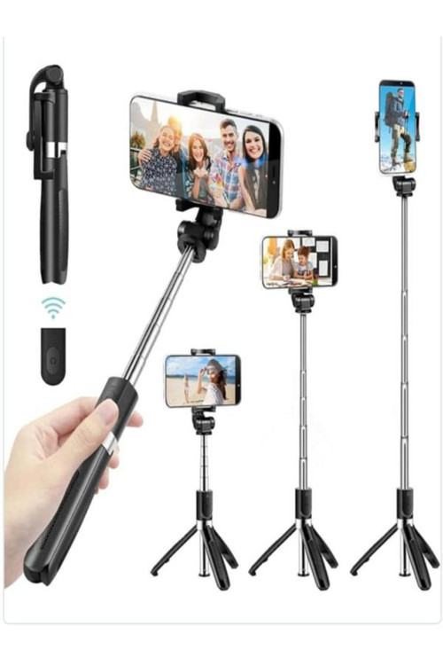 Kablosuz Stant Tripod Katlanabilir Uzatılabilir Selfi Çubuğu Vlog Kit Tiktok İnstagram