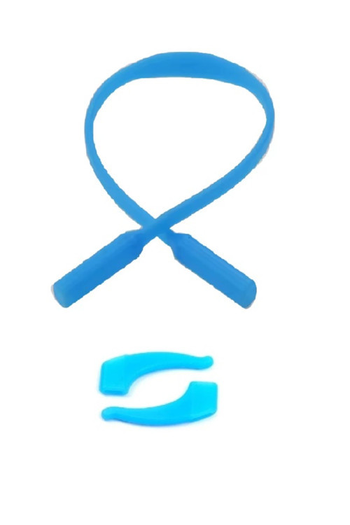 Silikon Kaydırmaz Kulak Kilidi Ve Çocuk Gözlük Askısı / İpi Mavi