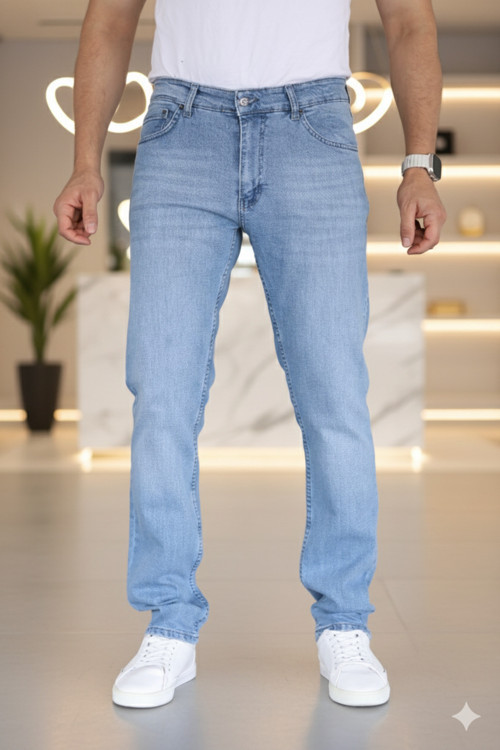 Premium Mavi Regular Esnek Denim Jeans Kot Pantolon