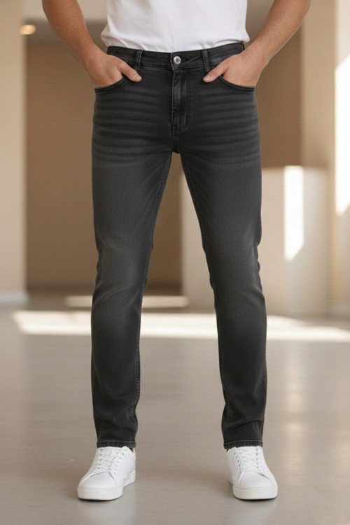 Premium Antrasit Renk Regular Fit Esnek Likralı Jeans Kot Pantolon