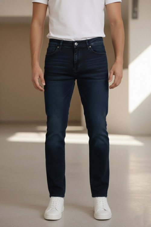 Premium Petrol Renk Regular Fit Esnek Likralı Jeans Kot Pantolon