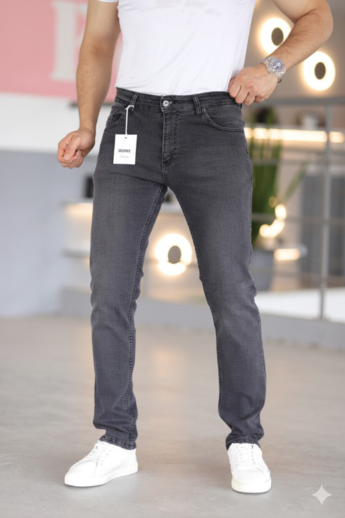 Premium Antrasit Regular Esnek Denim Jeans Kot Pantolon