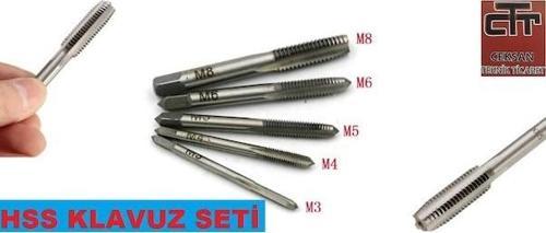 Kılavuz Seti M3-M4-M5-M6-M8 Metrik Diş Açma Kılavuzları