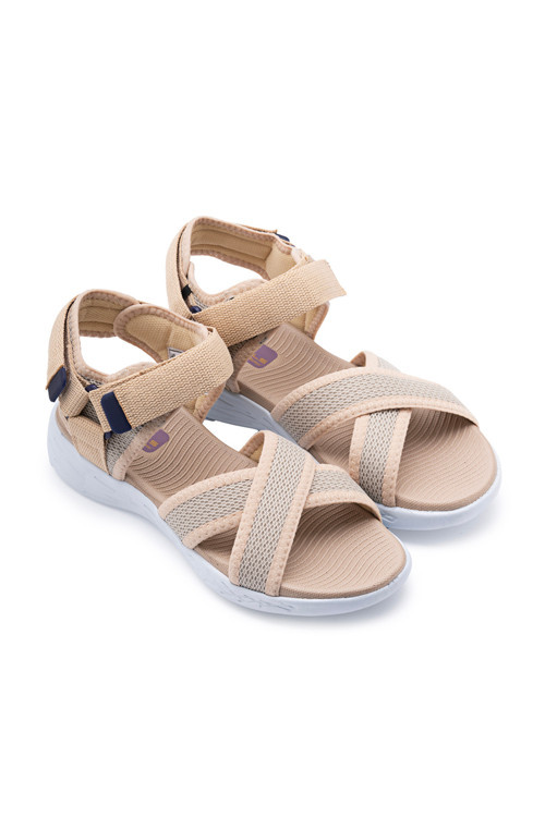 Kadın Çapraz Bant Günlük Sandalet SS001-0159 Bej