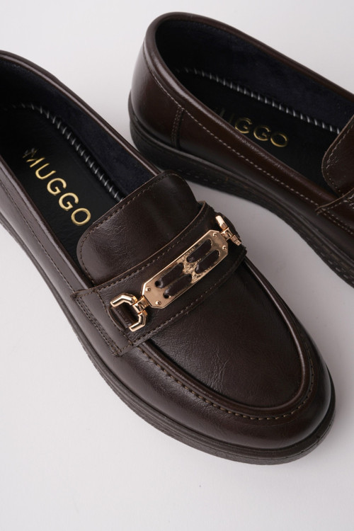 OXFORDİA Metal Tokalı Kadın Günlük Loafer Ayakkabı