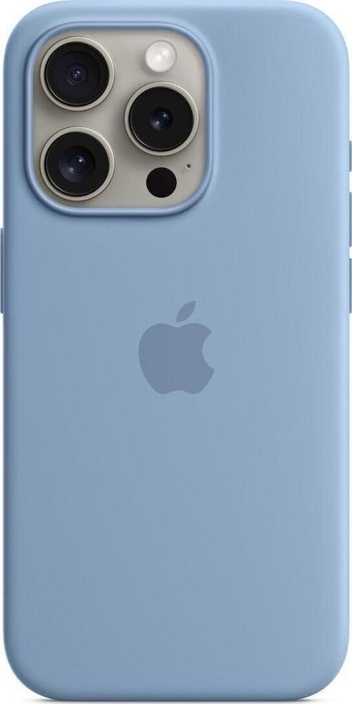 iPhone 15 Pro için MagSafe özellikli Silikon Kılıf - Buz Mavisi
