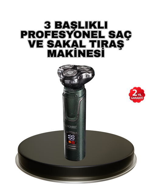 tekno Kablosuz Profesyonel Erkek Bakım Seti – 3 Başlıklı, 3D Akıllı Kesim, Taşınabilir 202