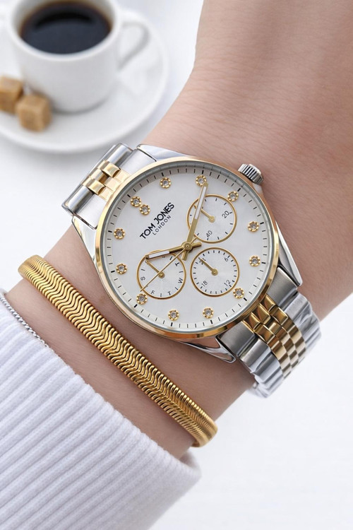 Çelik Kordon 2 Yıl Garantili 3 Atm Suya Dayanıklı Kadın Kol Saati+Bileklik BTJ.1384.4