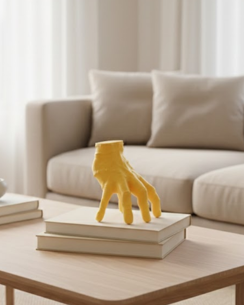 popüler 3D Sarı El Tasarım Dekor 17x16 cm Konsol ve Şömine Üstü Aksesuar 2026