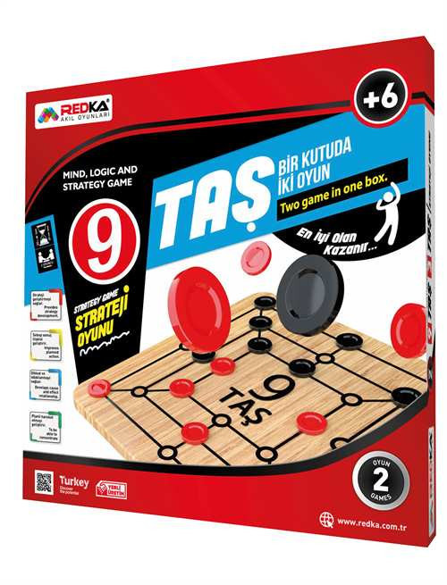 RD5211 9 TAŞ 3 TAŞ STRATEJİ KUTU OYUNU 2 OYUN 6+