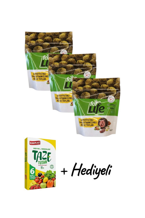 Life Glutensiz Şeker İlavesiz Antep Fıstıklı Hurma Topları 96GrX 3 Adet