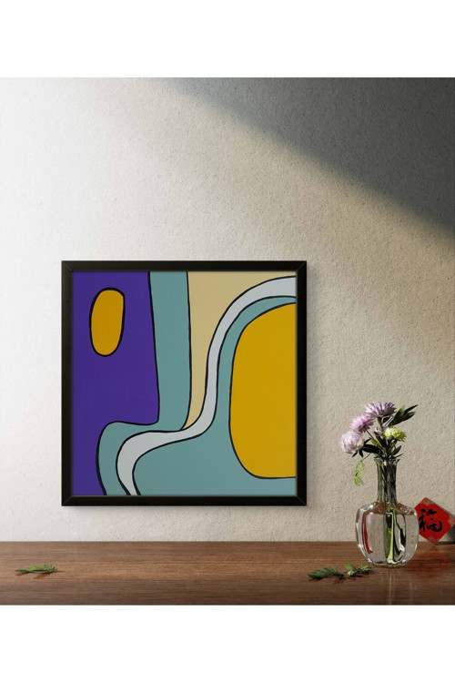 22X22 Cm El Boyaması Duvar Tablosu – Tuval Üzeri Modern Tasarım – Salon Ve Ofis Uyumlu