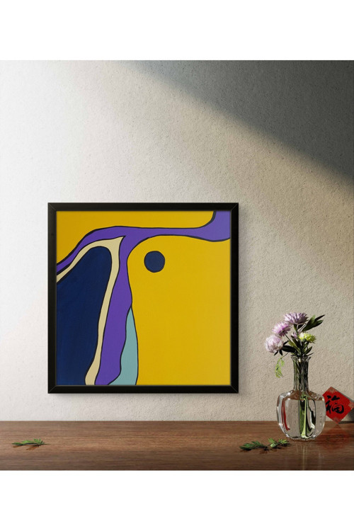 22X22 Cm El Boyaması Duvar Tablosu – Tuval Üzeri Modern Tasarım – Salon Ve Ofis Uyumlu