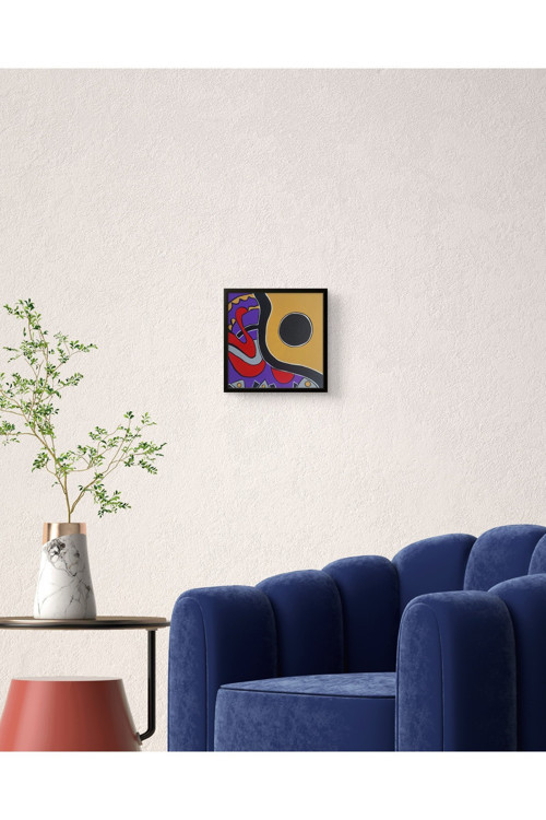 22X22 Cm El Boyaması Duvar Tablosu – Tuval Üzeri Modern Tasarım – Salon Ve Ofis Uyumlu