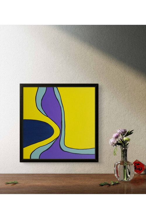 22X22 Cm El Boyaması Duvar Tablosu – Tuval Üzeri Modern Tasarım – Salon Ve Ofis Uyumlu