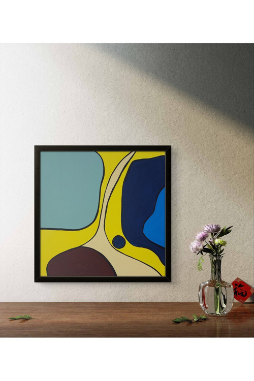 22X22 Cm El Boyaması Duvar Tablosu – Tuval Üzeri Modern Tasarım – Salon Ve Ofis Uyumlu