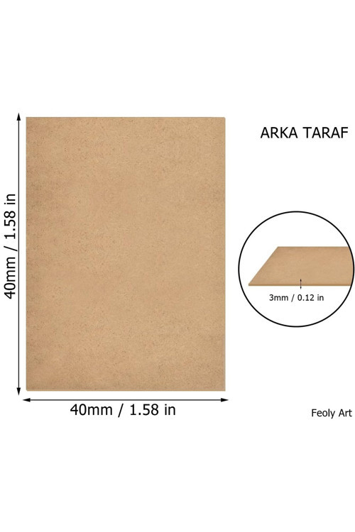 3 Mm 40X40 Mdf Levha (3 Adet) - Mdf Tabaka