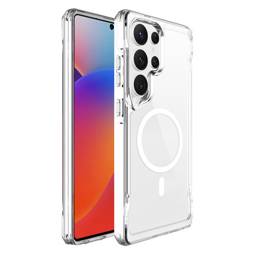 Samsung Galaxy S25 Ultra Uyumlu Kılıf Lüx Pürüzsüz Sert Silikon Magsafeli T-Max Şeffaf