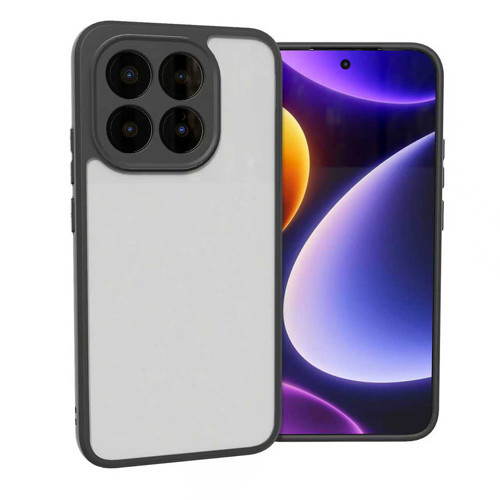 Xiaomi 15T Uyumlu Kılıf Roll Arkası Şeffaf Plastik Kenar Silikon Airbagli