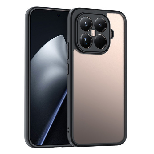 Xiaomi 15T Pro Uyumlu Kılıf Roll Arkası Şeffaf Plastik Kenar Silikon Airbagli